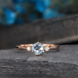 Simple Rose Gold Crystal Ring