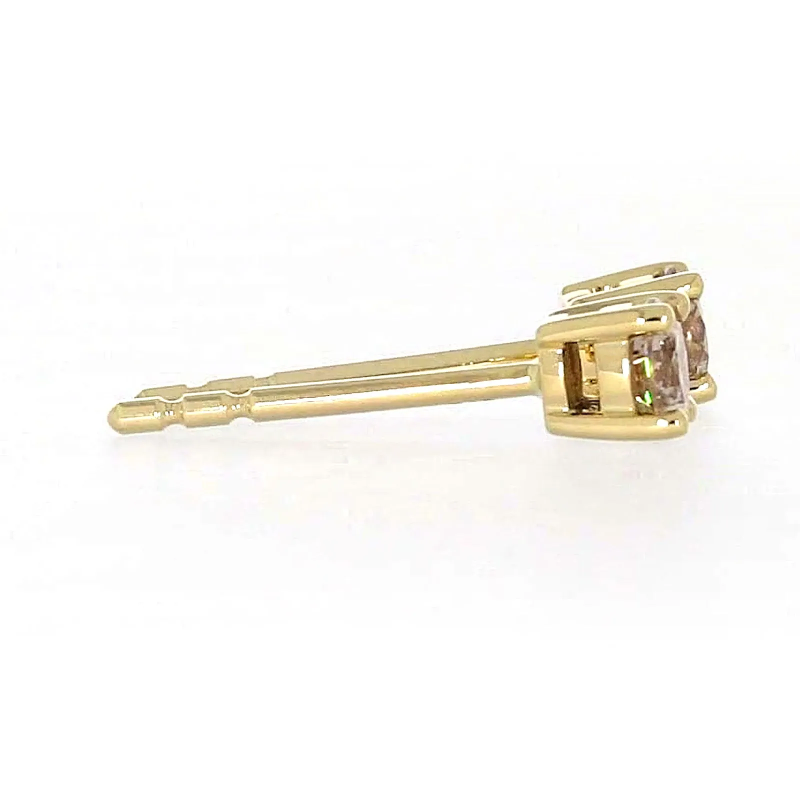 Solitaire 9ct Yellow Gold Round Brilliant Cut 1/4 CARAT tw of Diamonds Stud Earrings