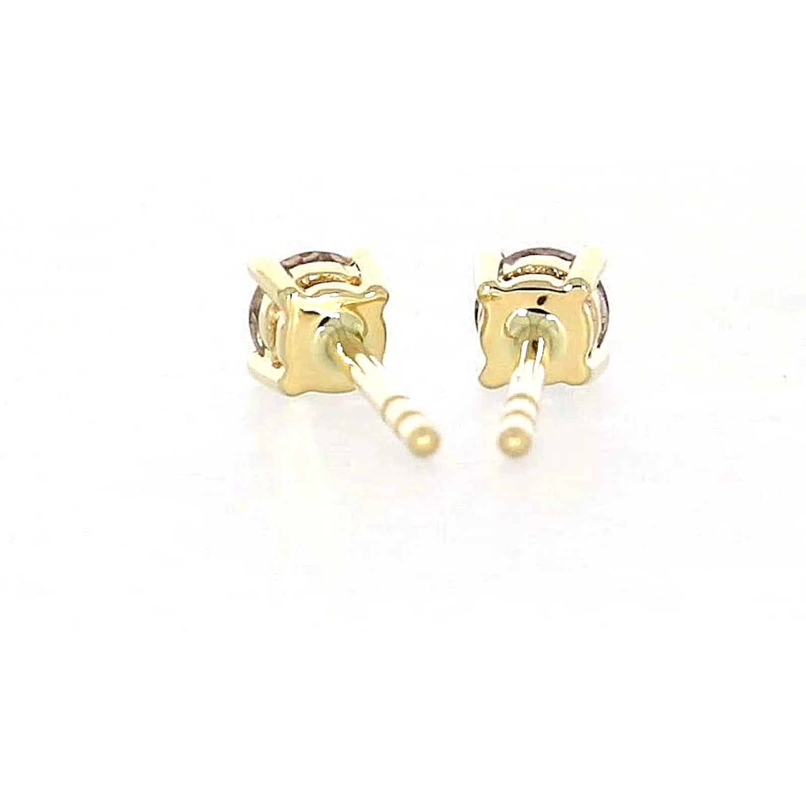 Solitaire 9ct Yellow Gold Round Brilliant Cut 1/4 CARAT tw of Diamonds Stud Earrings