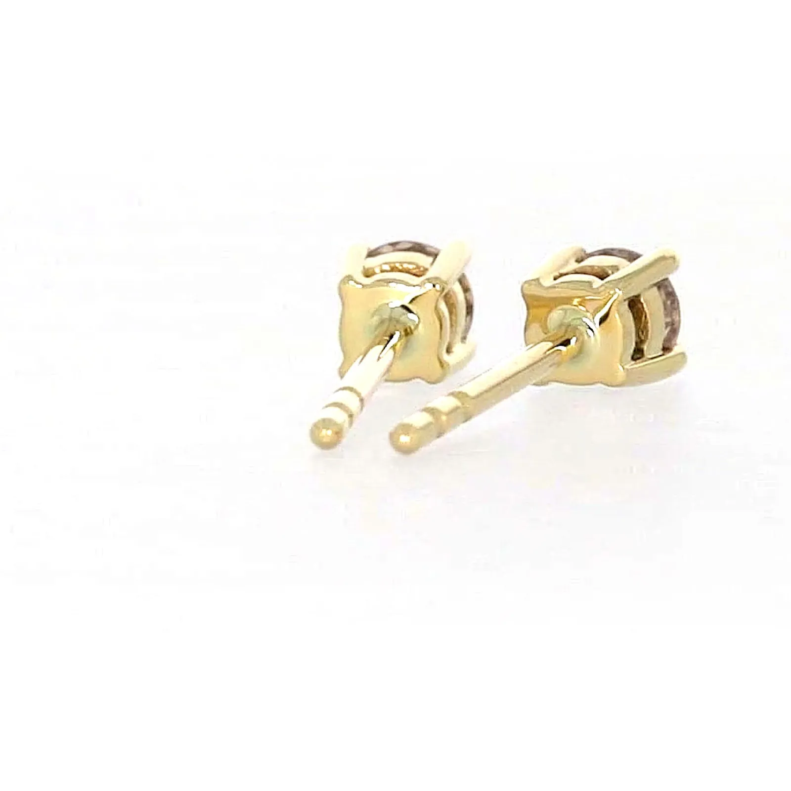 Solitaire 9ct Yellow Gold Round Brilliant Cut 1/4 CARAT tw of Diamonds Stud Earrings