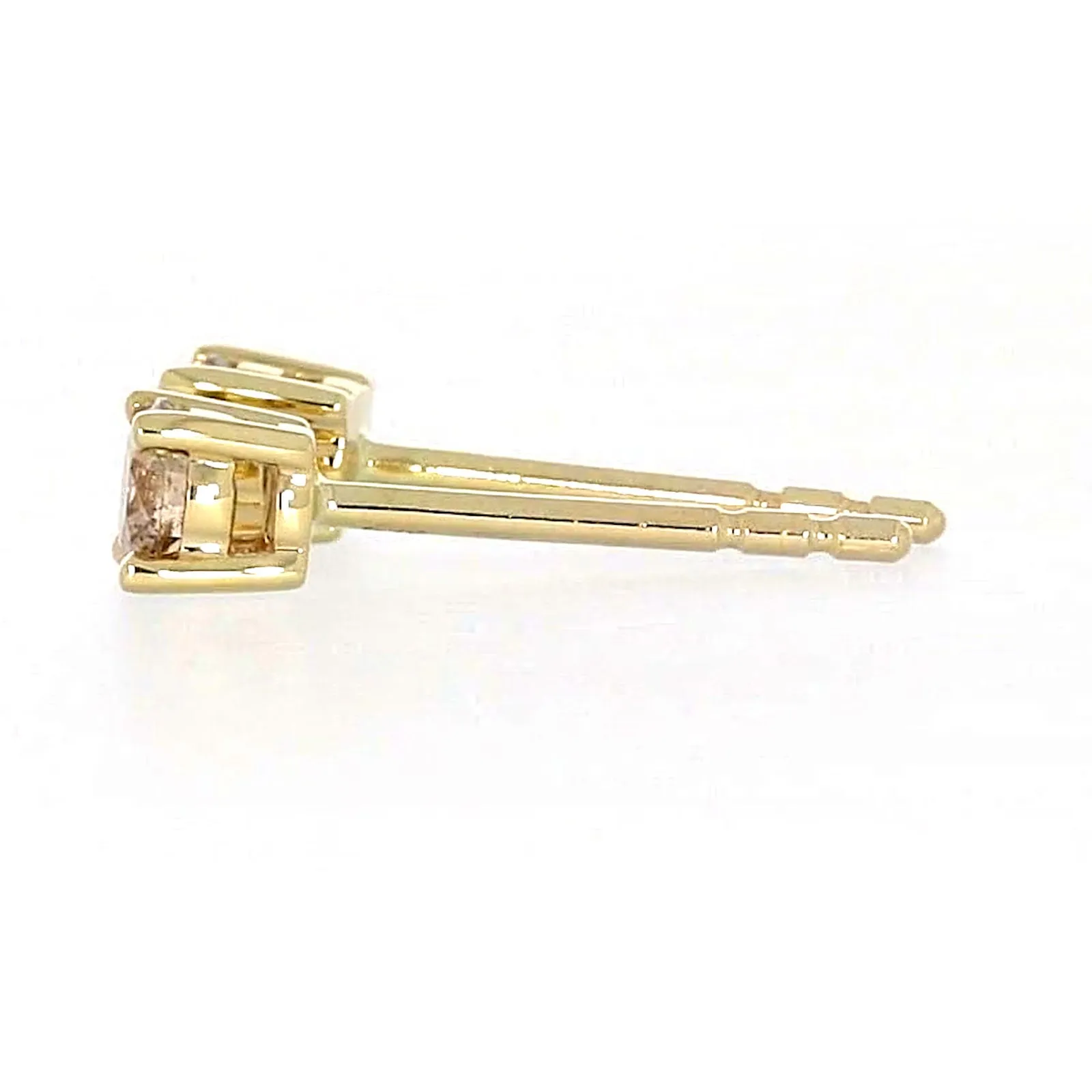 Solitaire 9ct Yellow Gold Round Brilliant Cut 1/4 CARAT tw of Diamonds Stud Earrings