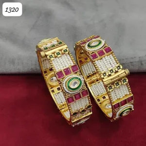 Sophisticated Gold-Plated Ruby Polki Openable Kadda: Unveiling Luxury and Glamour