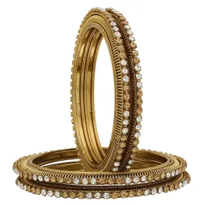 Sukriti Indian Handcrafted Gold tone Bangles Party wear Jewelry for Women & Girls - Set of 4