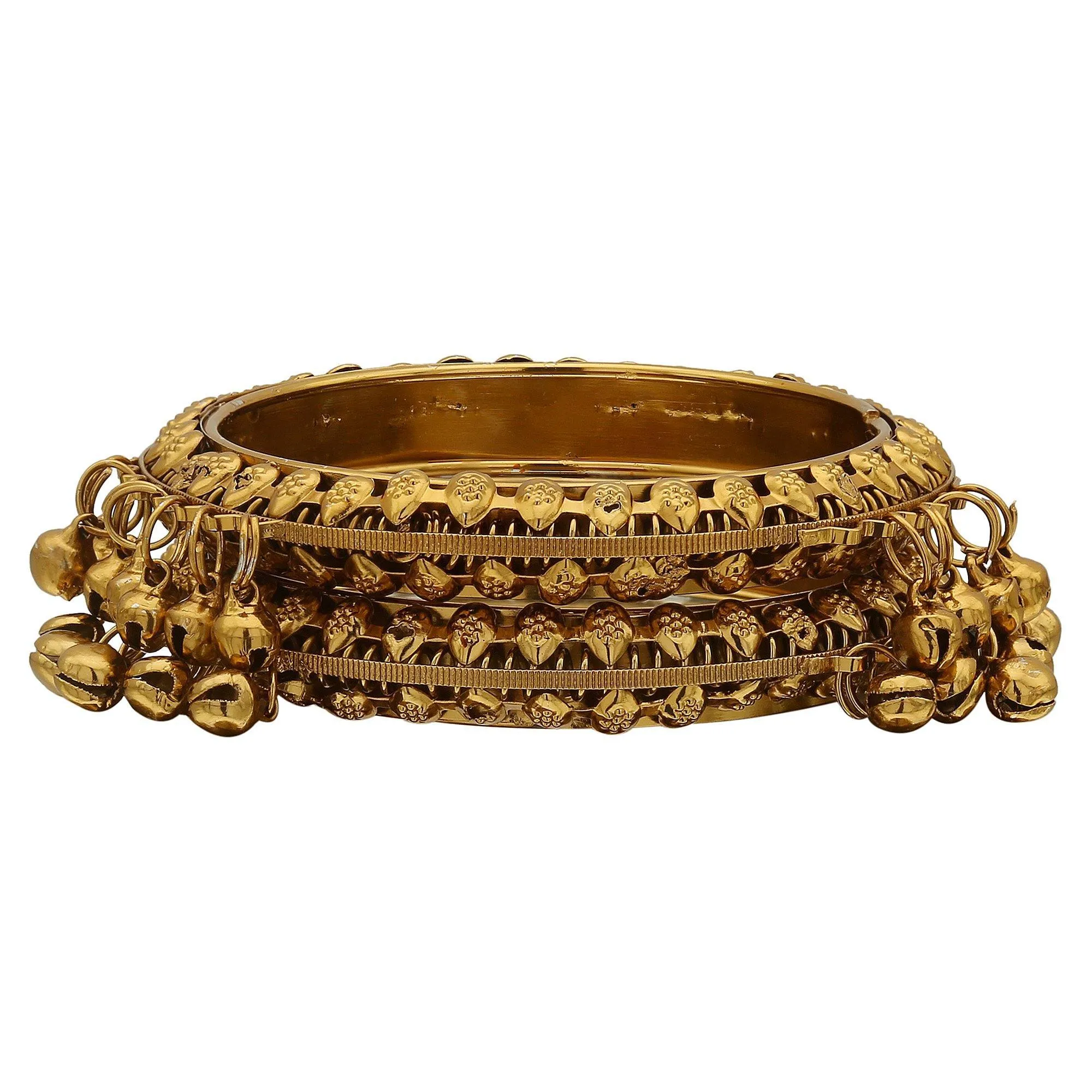 Sukriti Indian Stylish Antique Gold tone Bangles Party wear Jewelry for Girls & Women - set of 2