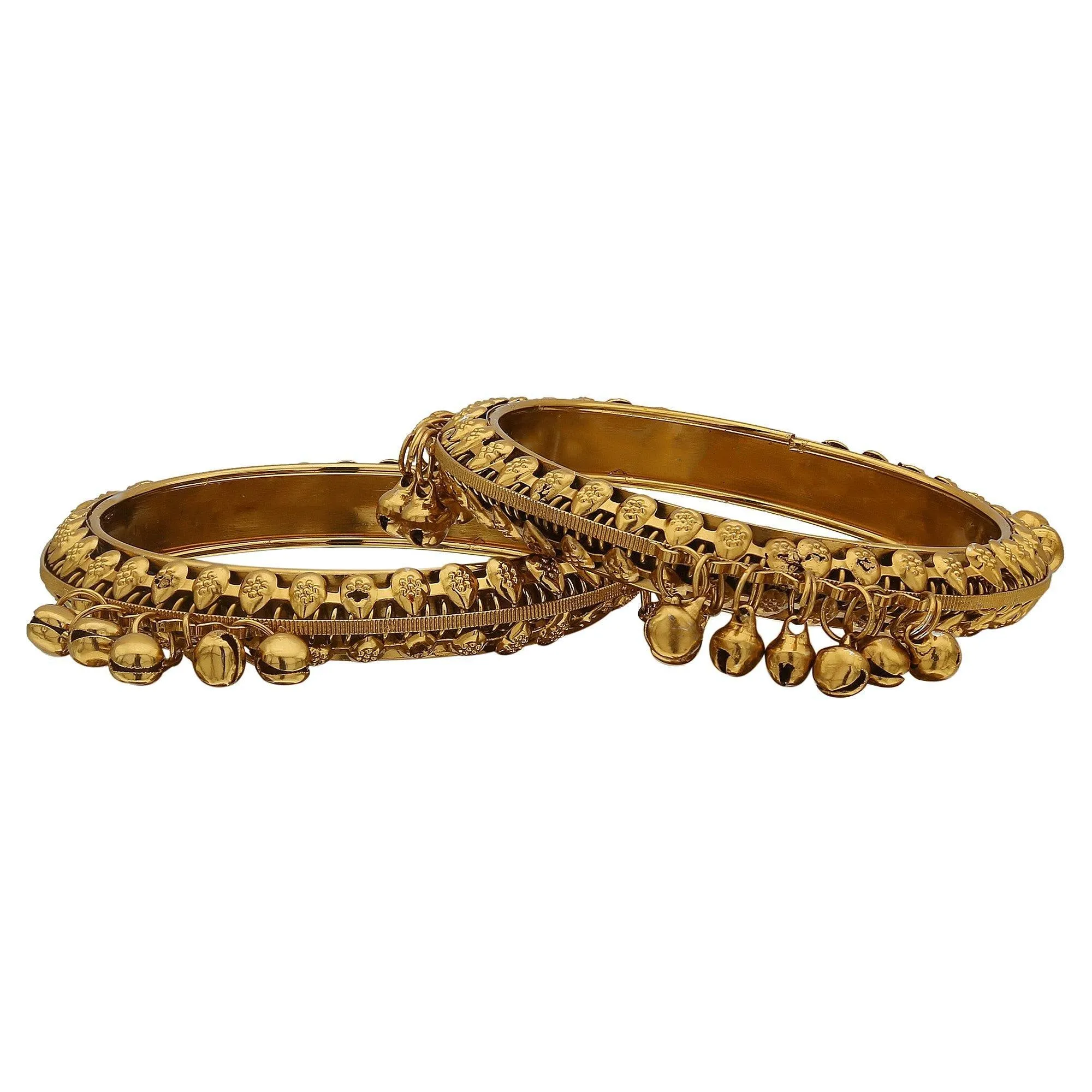 Sukriti Indian Stylish Antique Gold tone Bangles Party wear Jewelry for Girls & Women - set of 2