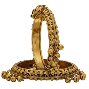 Sukriti Indian Stylish Antique Gold tone Bangles Party wear Jewelry for Girls & Women - set of 2