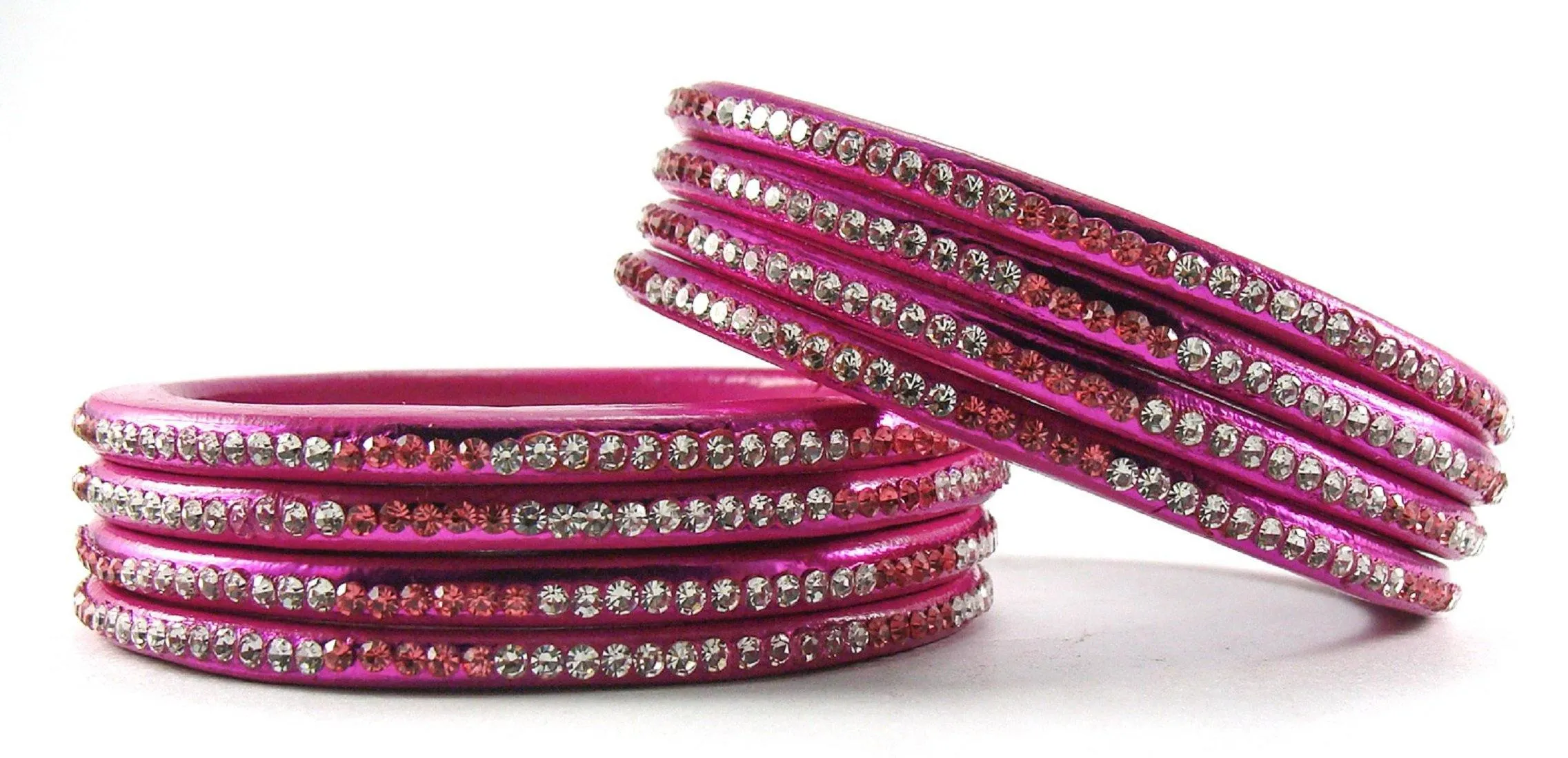 Sukriti Rajasthani Ethnic Magenta Lac Bangles for Women - Set of 8
