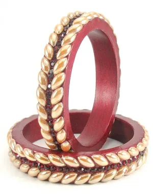 Sukriti Rajasthani Maroon Lac Bangles for Women - Set of 2