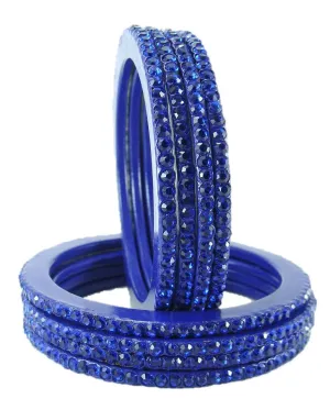 Sukriti Rajasthani Traditional Blue Lac Bangles for Women - Set of 8
