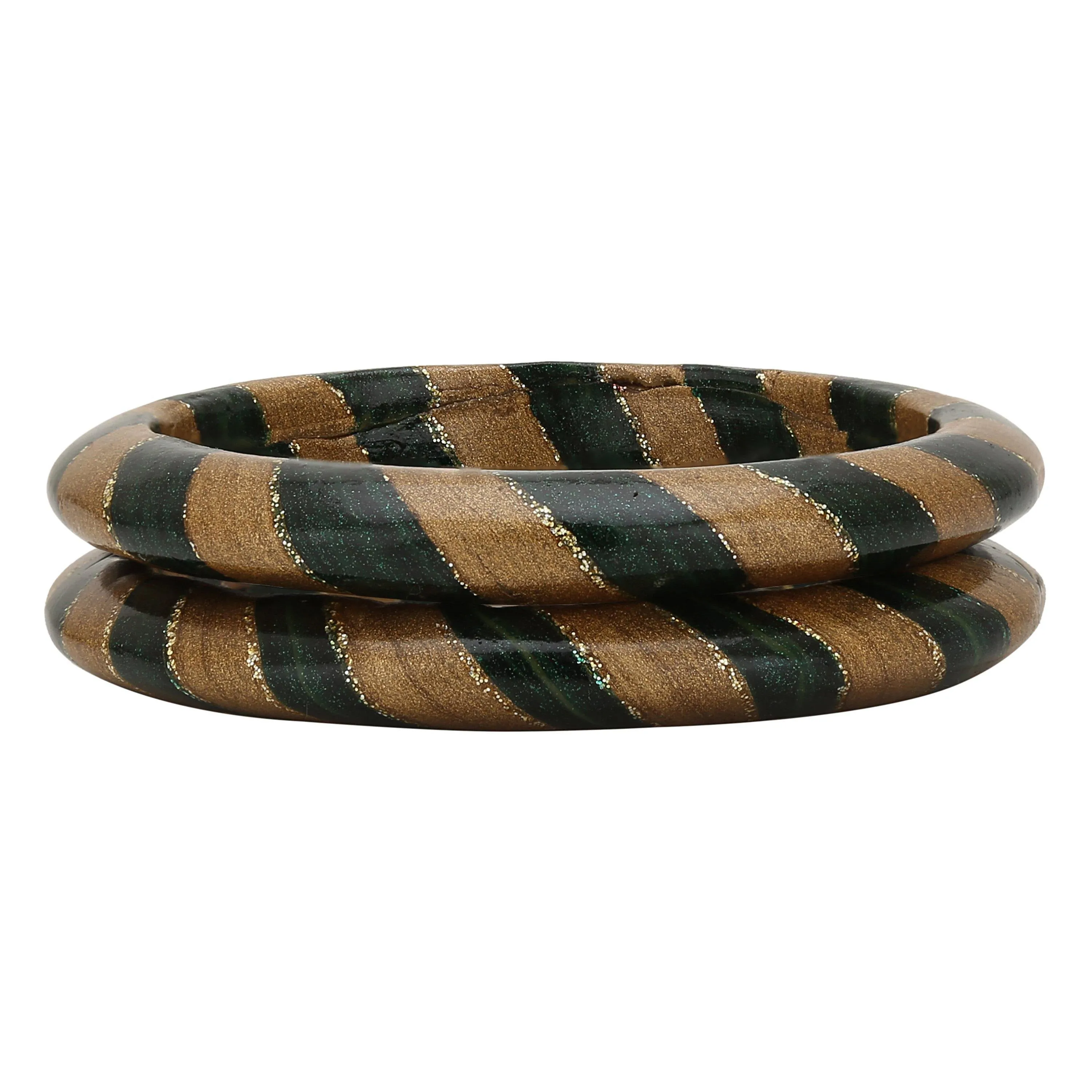Sukriti Rajasthani Traditional Ethnic Handmade Bottle-Green Lac Bangles Jewelry for Women - Set of 2