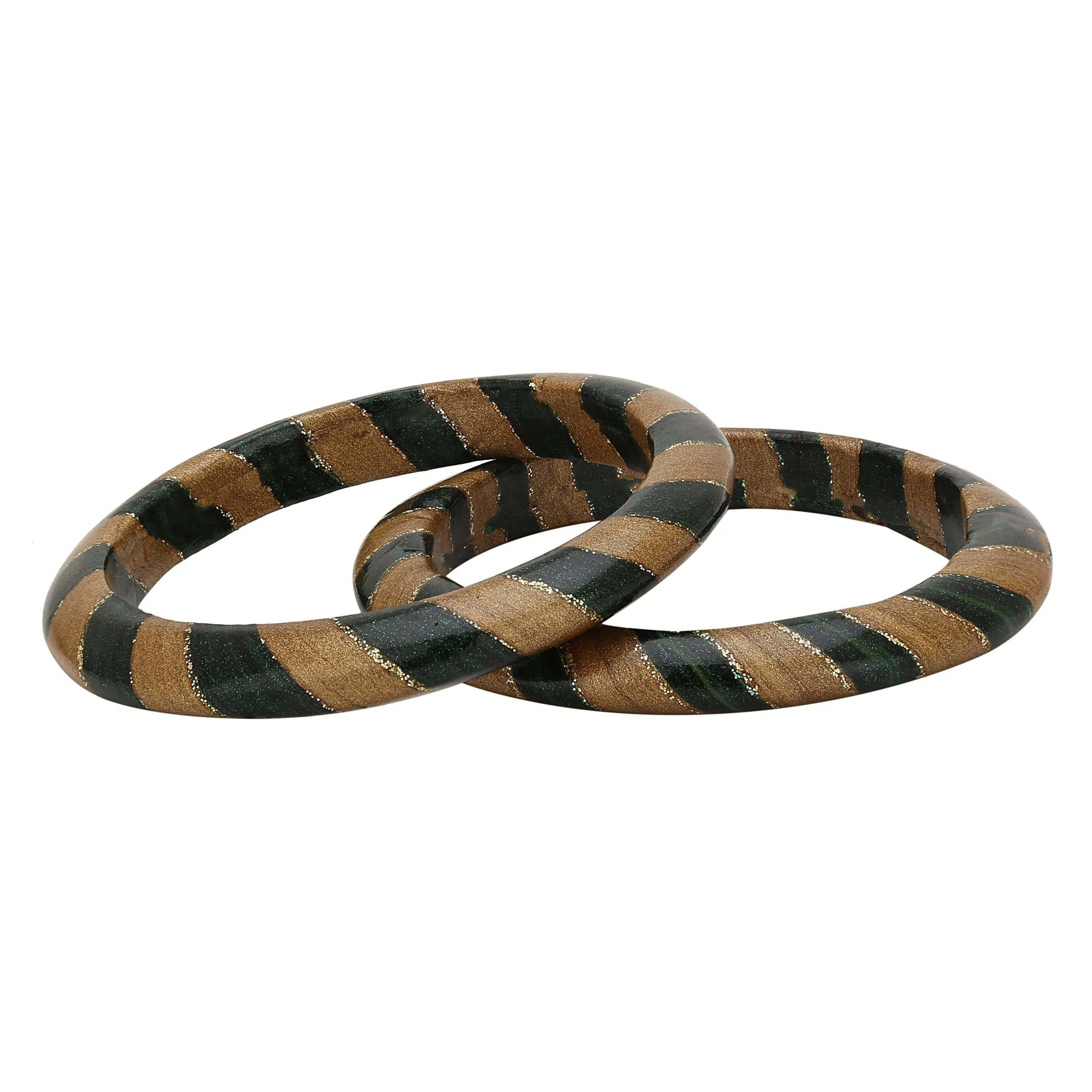 Sukriti Rajasthani Traditional Ethnic Handmade Bottle-Green Lac Bangles Jewelry for Women - Set of 2