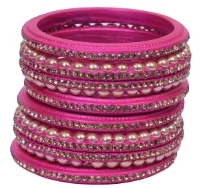 Sukriti Rajasthani Wedding Pink Lac Bangles for Women - Set of 6