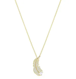 Swarovski Jewelry NICE FEATHER NECKLACE, Yellow Gold Tone -5505740