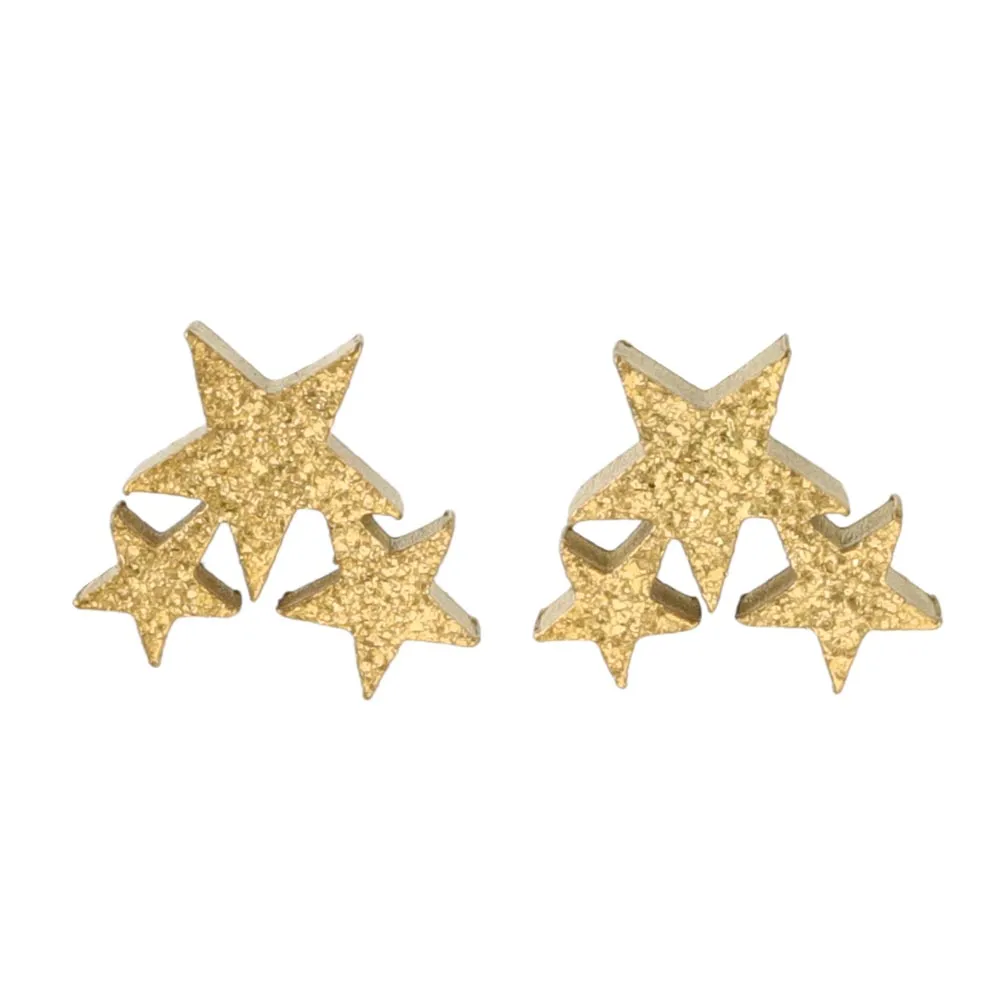 Textured Triple Star Studs
