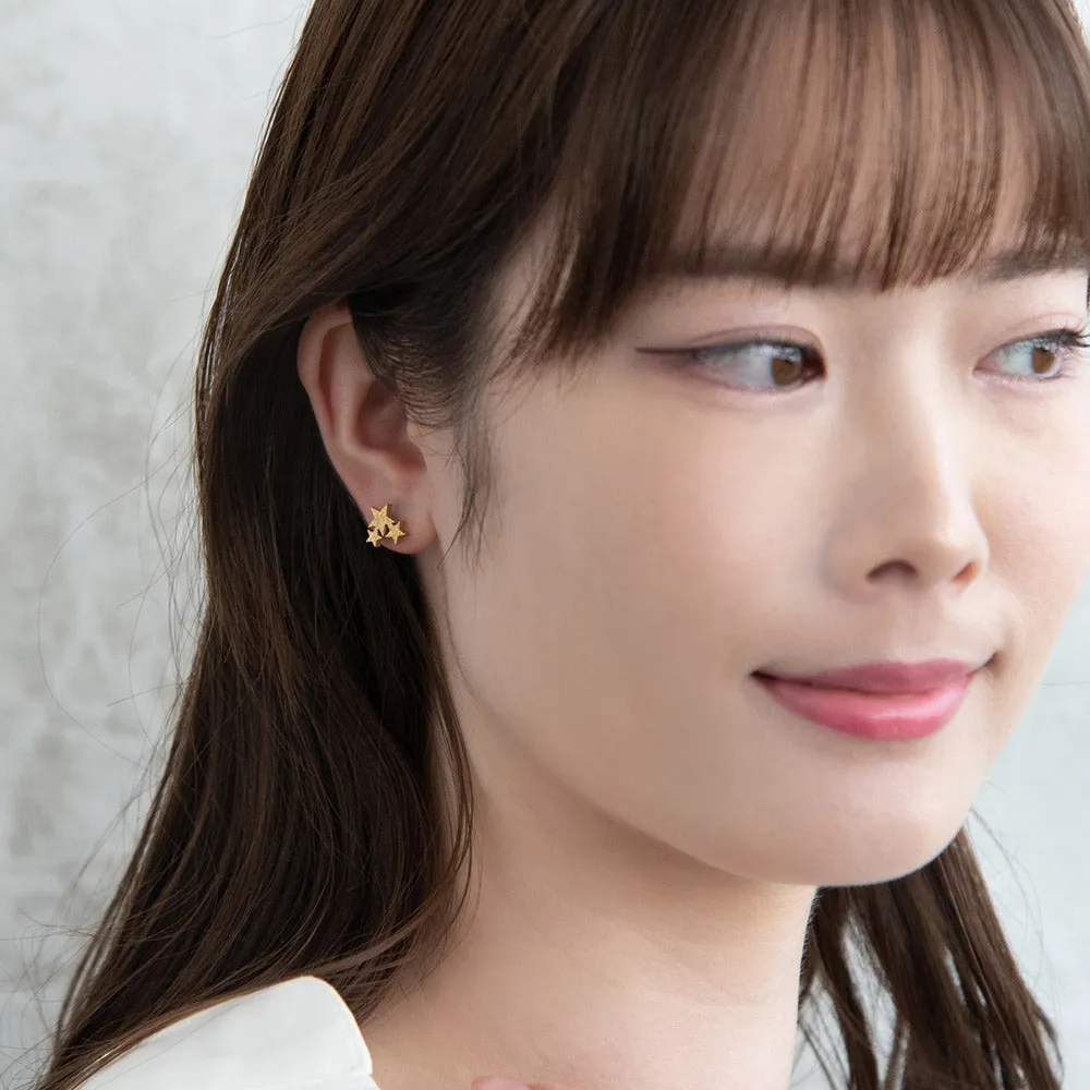 Textured Triple Star Studs