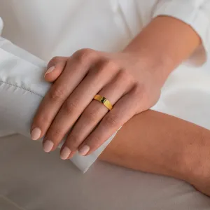 The Olive Peridot Signet Ring