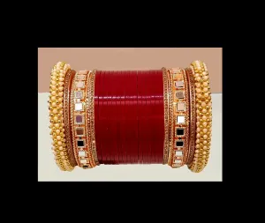 Traditional Red Bridal Chura By STYLBL [ size 2.8 ]