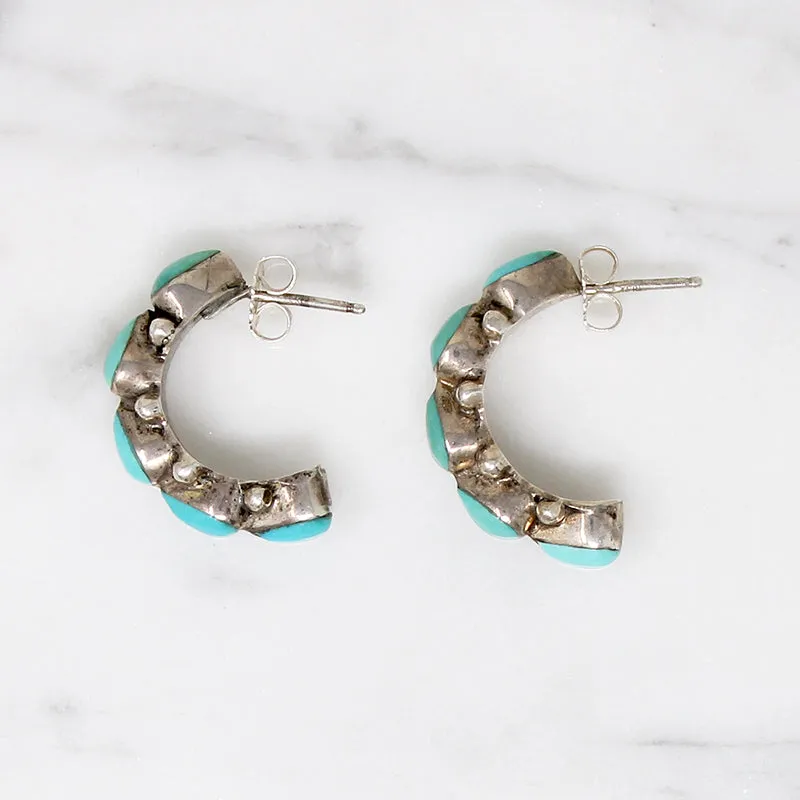 Turquoise Teardrop Hoops in Delicate Colors