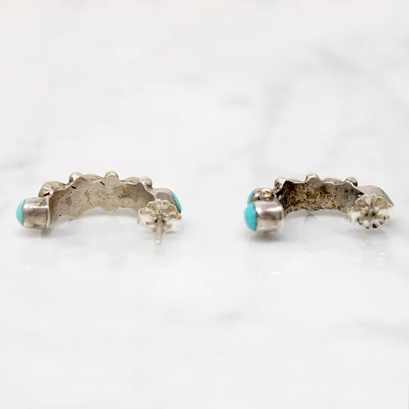 Turquoise Teardrop Hoops in Delicate Colors