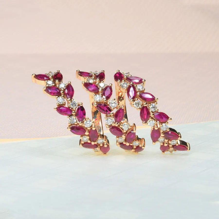 Twisted Ruby Marquise Ring