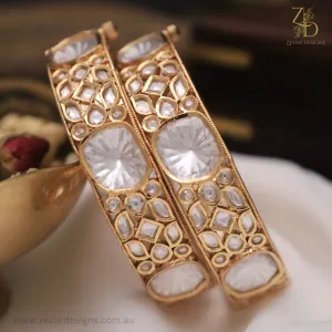 Uncut Polki Bangles -Openable