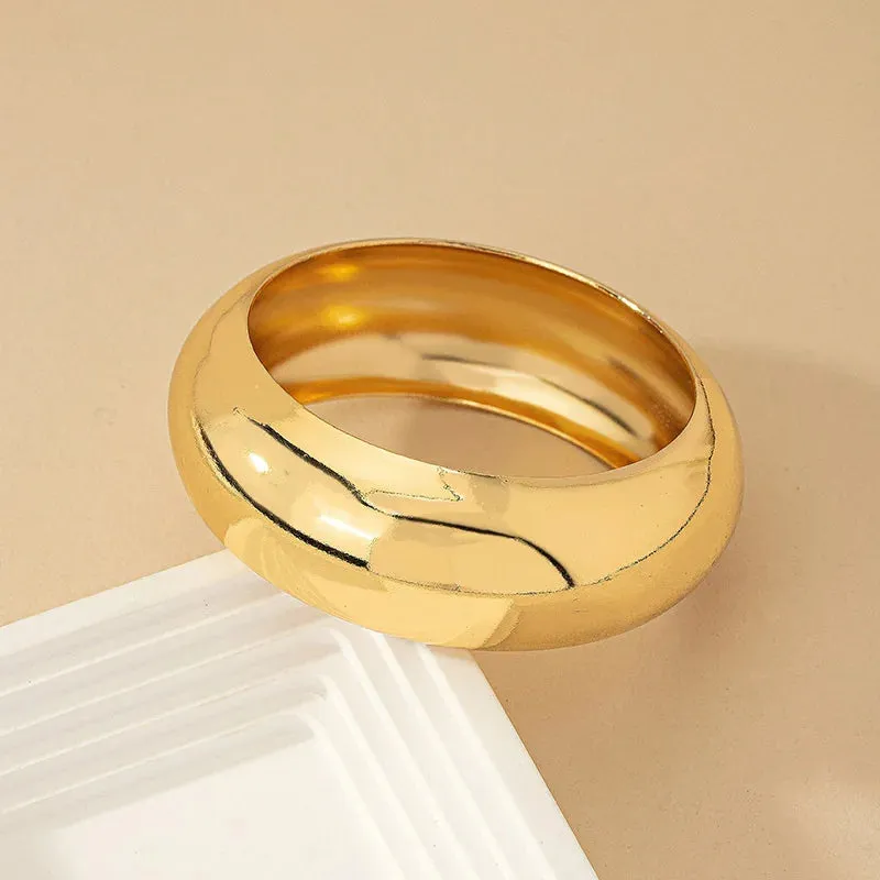 Vintage Hyperbole Geometric Wide-Face Bangles