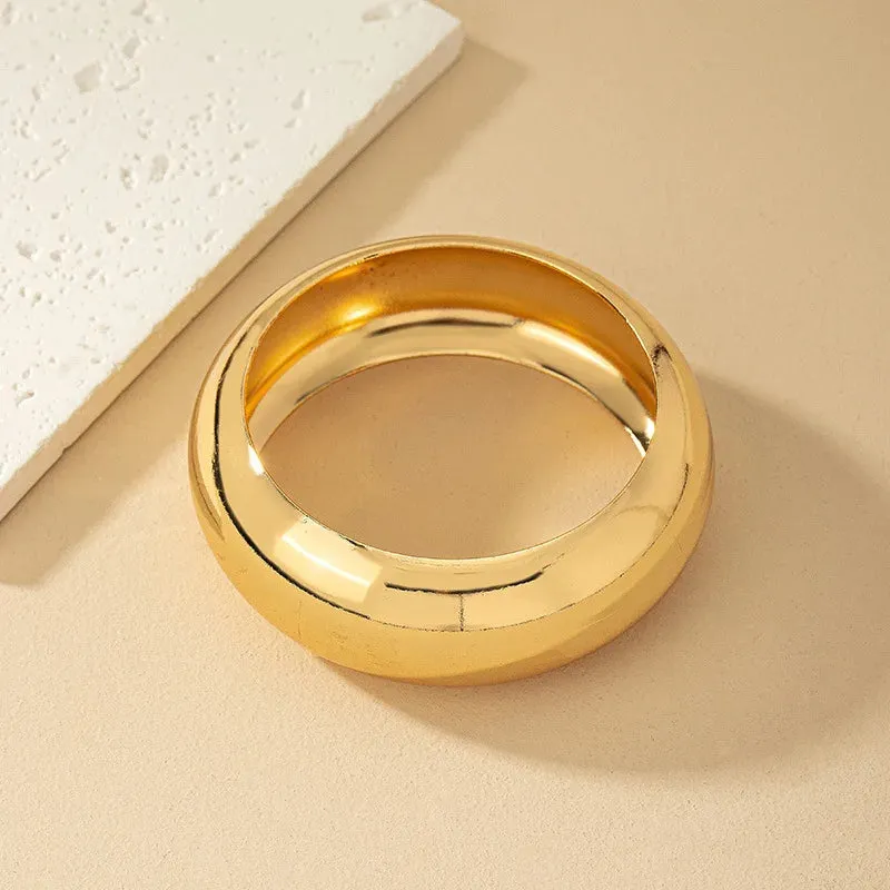 Vintage Hyperbole Geometric Wide-Face Bangles