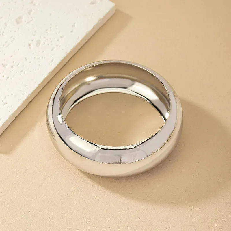 Vintage Hyperbole Geometric Wide-Face Bangles