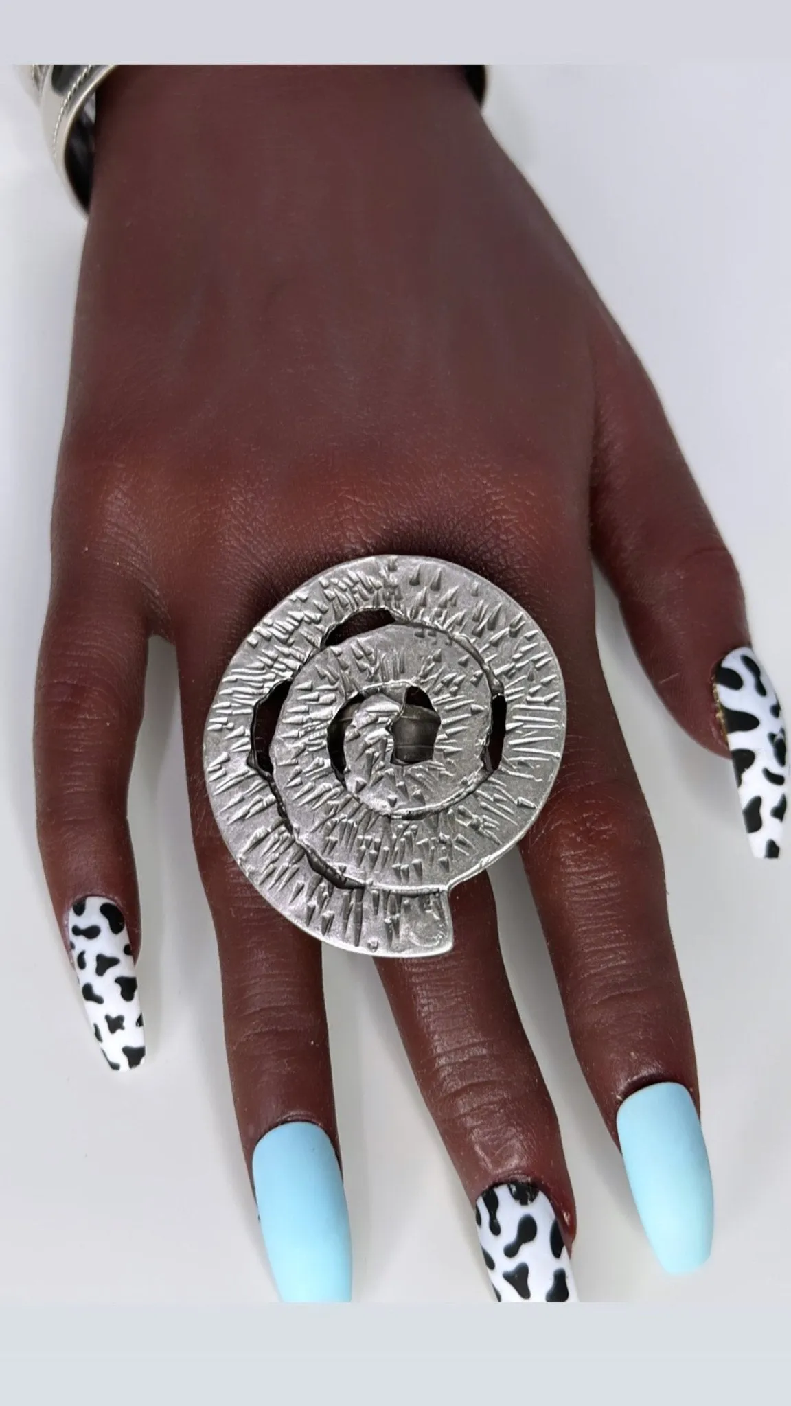 Vortex Plated Brass Statement Adjustable Ring