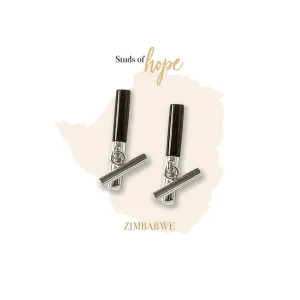 Vurchoo Africa Silver & Onyx Drop Earrings