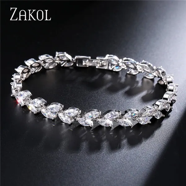 White Shiny Leaf Bracelets Bangles