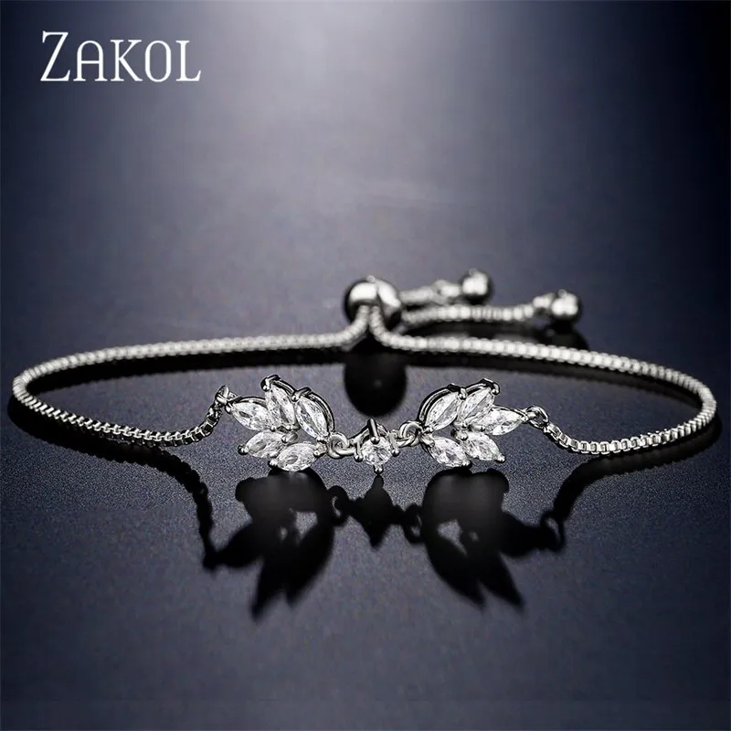 White Shiny Leaf Bracelets Bangles