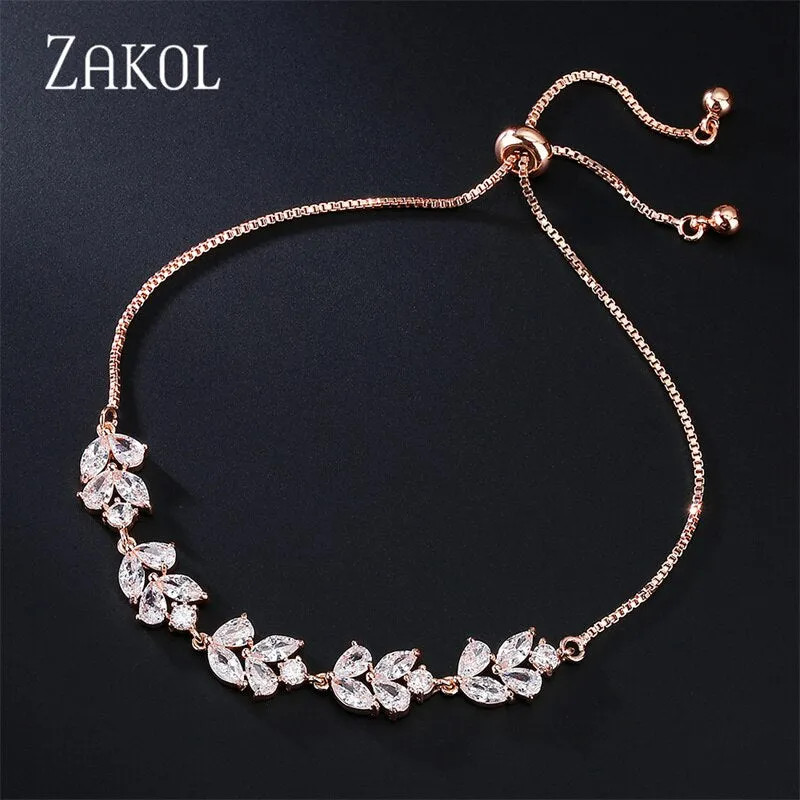 White Shiny Leaf Bracelets Bangles