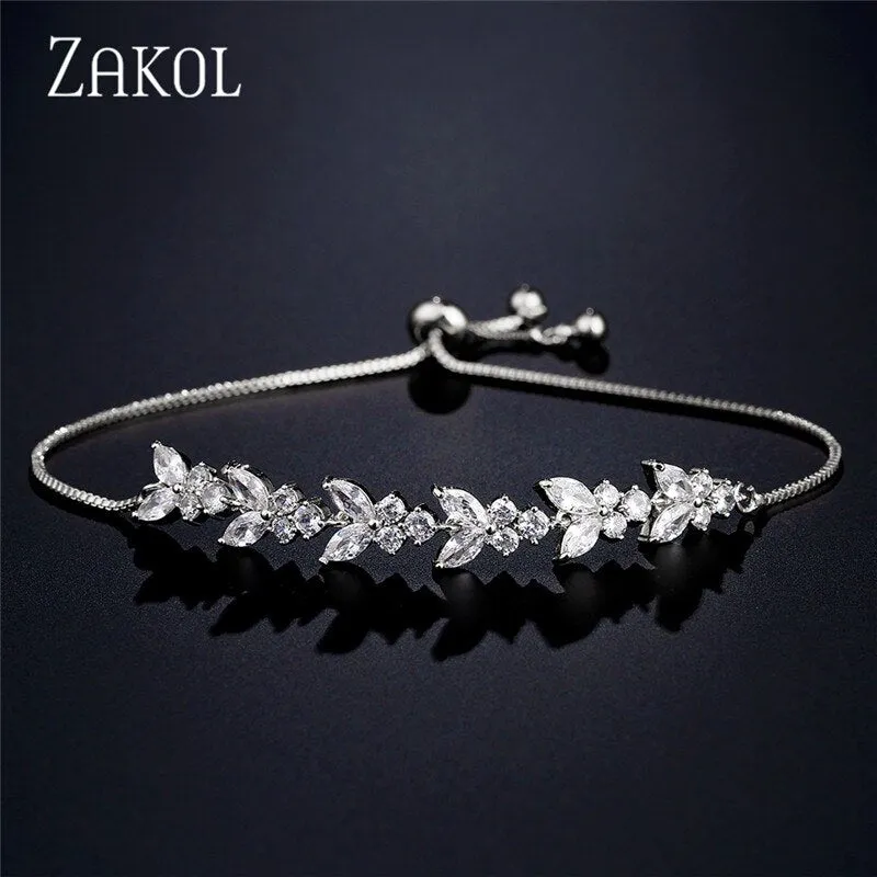 White Shiny Leaf Bracelets Bangles