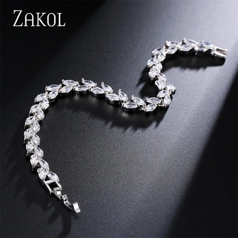 White Shiny Leaf Bracelets Bangles