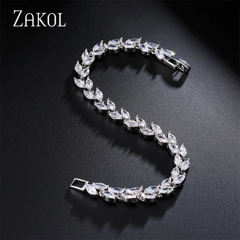 White Shiny Leaf Bracelets Bangles