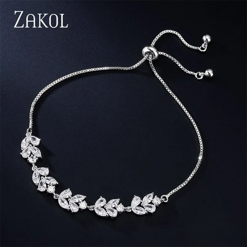 White Shiny Leaf Bracelets Bangles