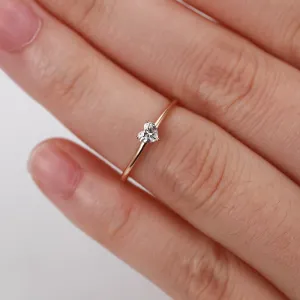 Wholesale Gold Plated Copper Simple Heart Shape Ring