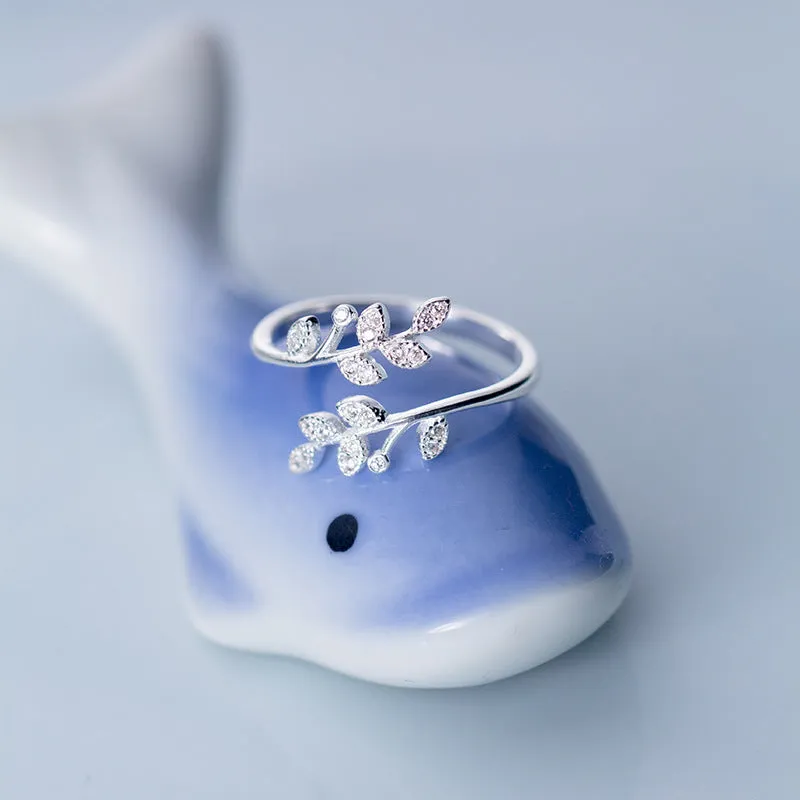 Wholesale Simple Fashion Open Adjustable Leaf Ring