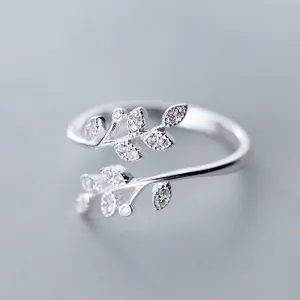 Wholesale Simple Fashion Open Adjustable Leaf Ring