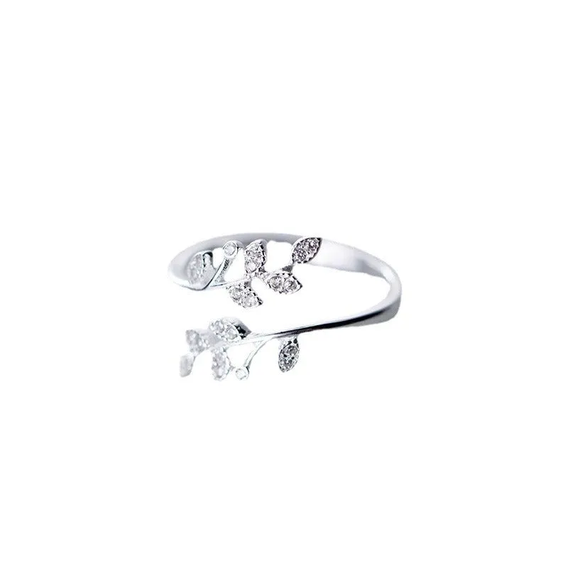 Wholesale Simple Fashion Open Adjustable Leaf Ring