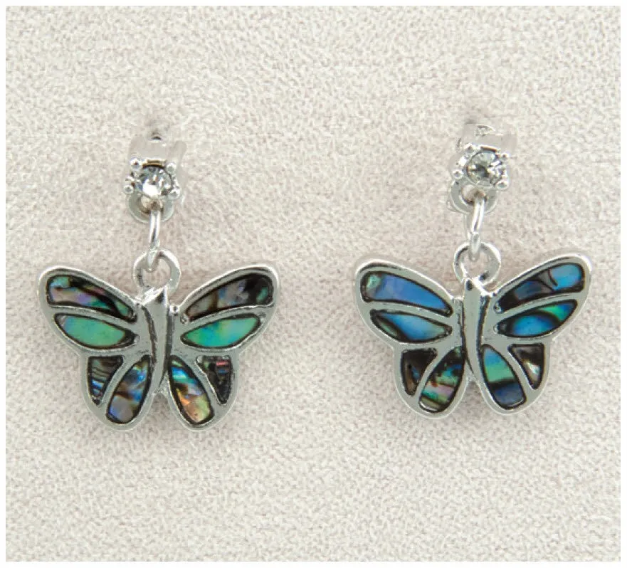 Wild Pearle Abalone Earrings Delicate Butterfly