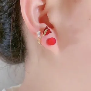 Women's Delicate Tulip Flower Earrings