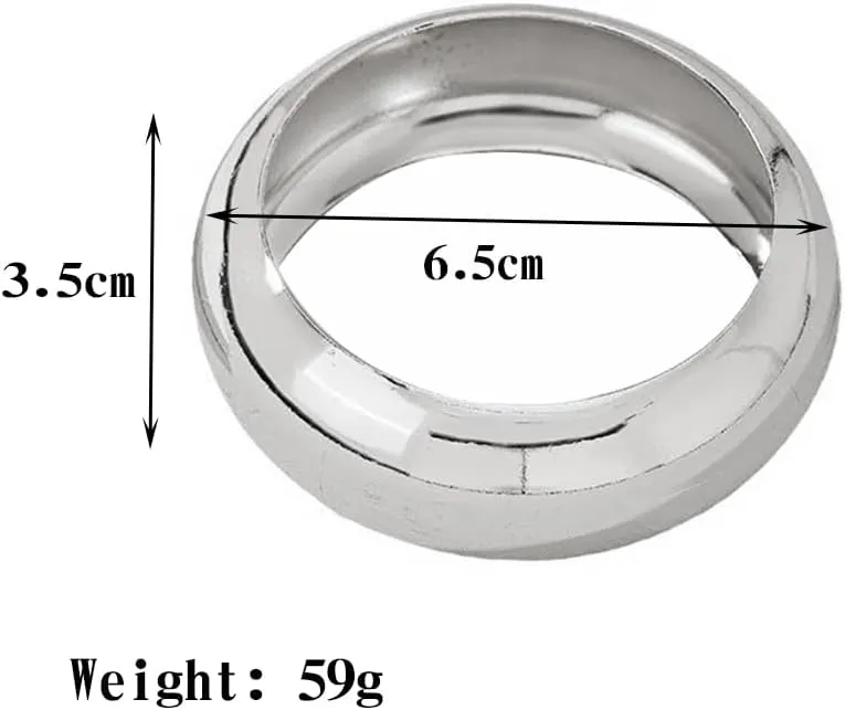 YOOESTORES82 Plated Gold Metal Wide Bracelets,Punk Minimalist Chunky Silver Circle Bangles,Attractive Party Daily Accessories Jewelry Gift for Women Bestie